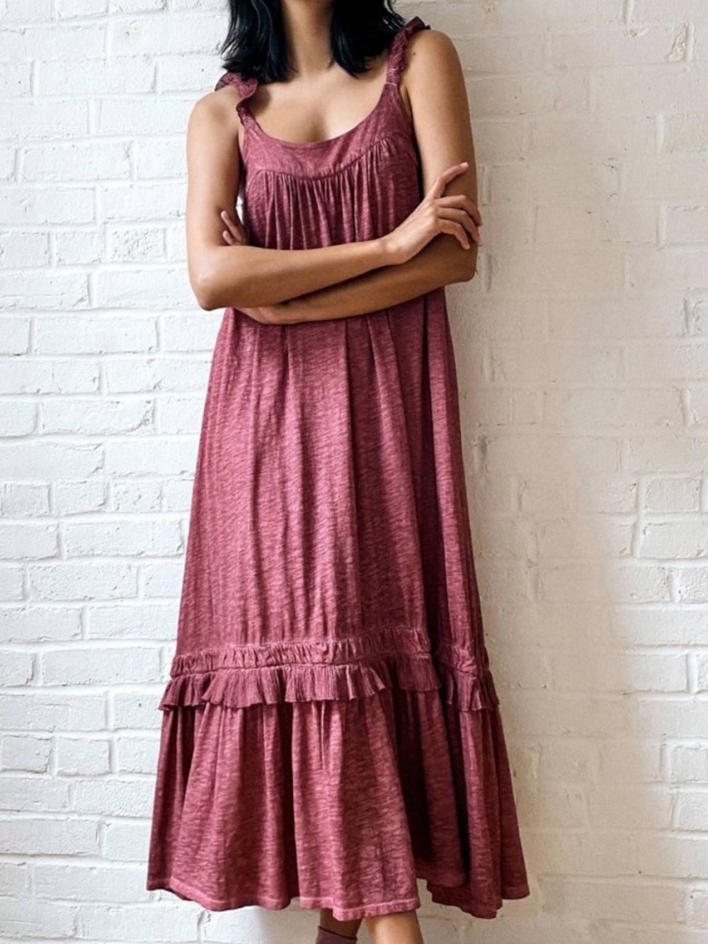 Anthropologie Britt Tiered Burnout Tank Maxi Dress Size Large